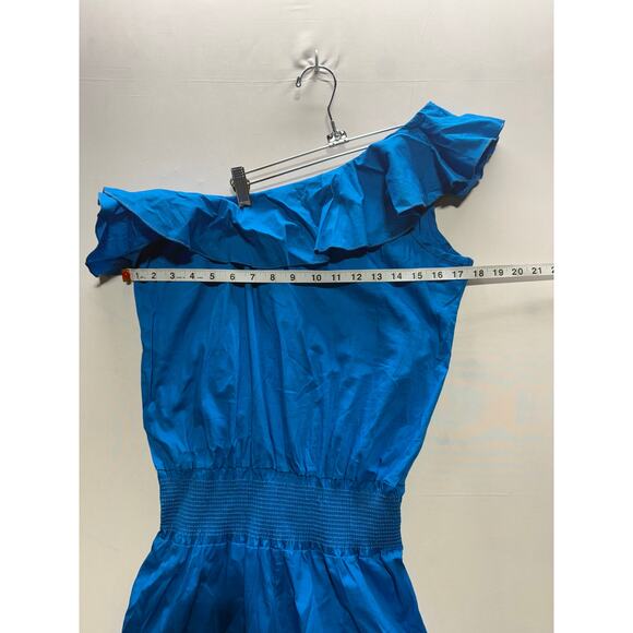 Mad Rag Women's Blue Off-Shoulder Romper Size L, Ruffled Top - Picture 7 of 9